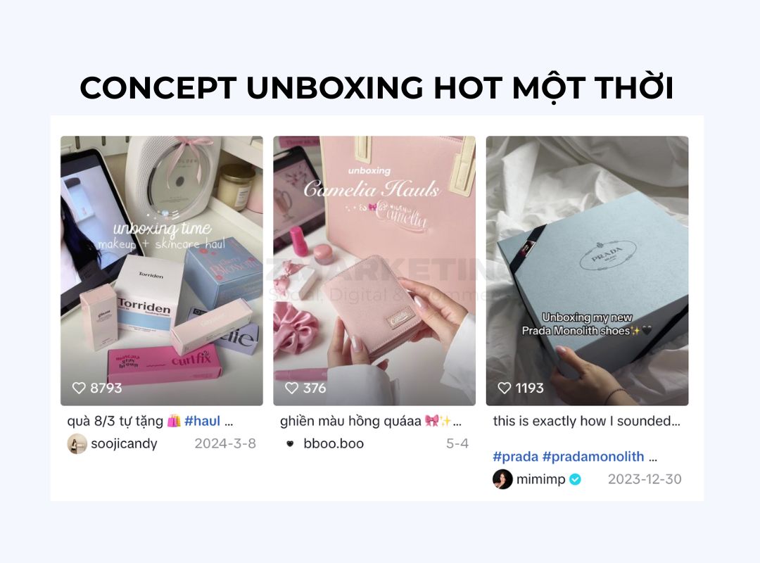 Concept Unboxing khi quay video tiktok